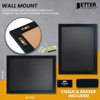 Magnetic Wall Chalkboard, Large Size 18" x 24", Rustic Wood Frame, Chalkboard - Image 3