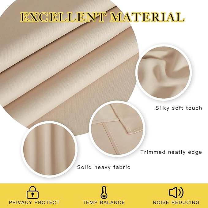 NICETOWN Bedroom Blackout Window Curtain 54 inches Length - Image 4
