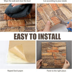 Colarr 60 Pcs 58 Sq ft 3D Wall Panels Peel and Stick Faux Foam 3D Brick - Image 5