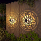 gardencave 2 Pack Solar Fence Lights Metal Solar Powered Outdoor Wall Deck Step - Image 6