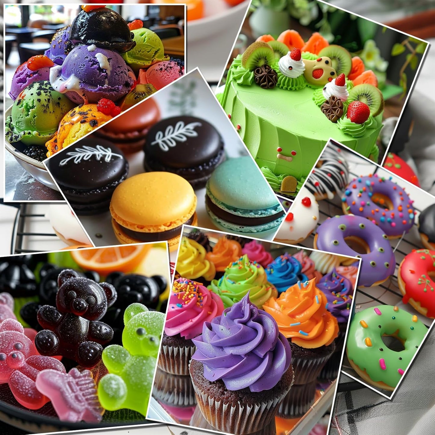 Food Coloring Powder - 6 Colors Vibrant Powdered Edible Food Coloring, Upgraded Food Grade Food Dye Powder for Baking, Cake Decorating, Cookies, Icing, Cooking, Slime Making Kit and DIY Crafts - 5g/Bottles