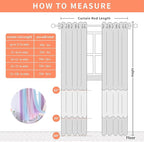 XiDi Curtains for Bedroom Decor, Kids Room Curtains for Girls Rainbow Colour - Image 6