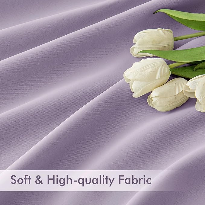 MIULEE Lilac Back Tab Blackout Curtains 84 Inch Length 2 Panels Set - Image 6