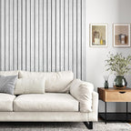 White/Grey 3D Wood Slat Panels for Walls Peel and Stick PVC Slat Wall Paneling - Image 6