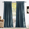 NICETOWN Blue Velvet Curtains 120 inches by NICETOWN