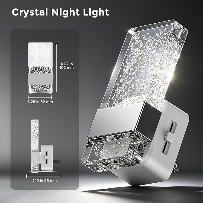 L LOHAS LED Night Light, Dimmable Night Lights Plug into Wall, 2 Pack Acrylic - Image 7