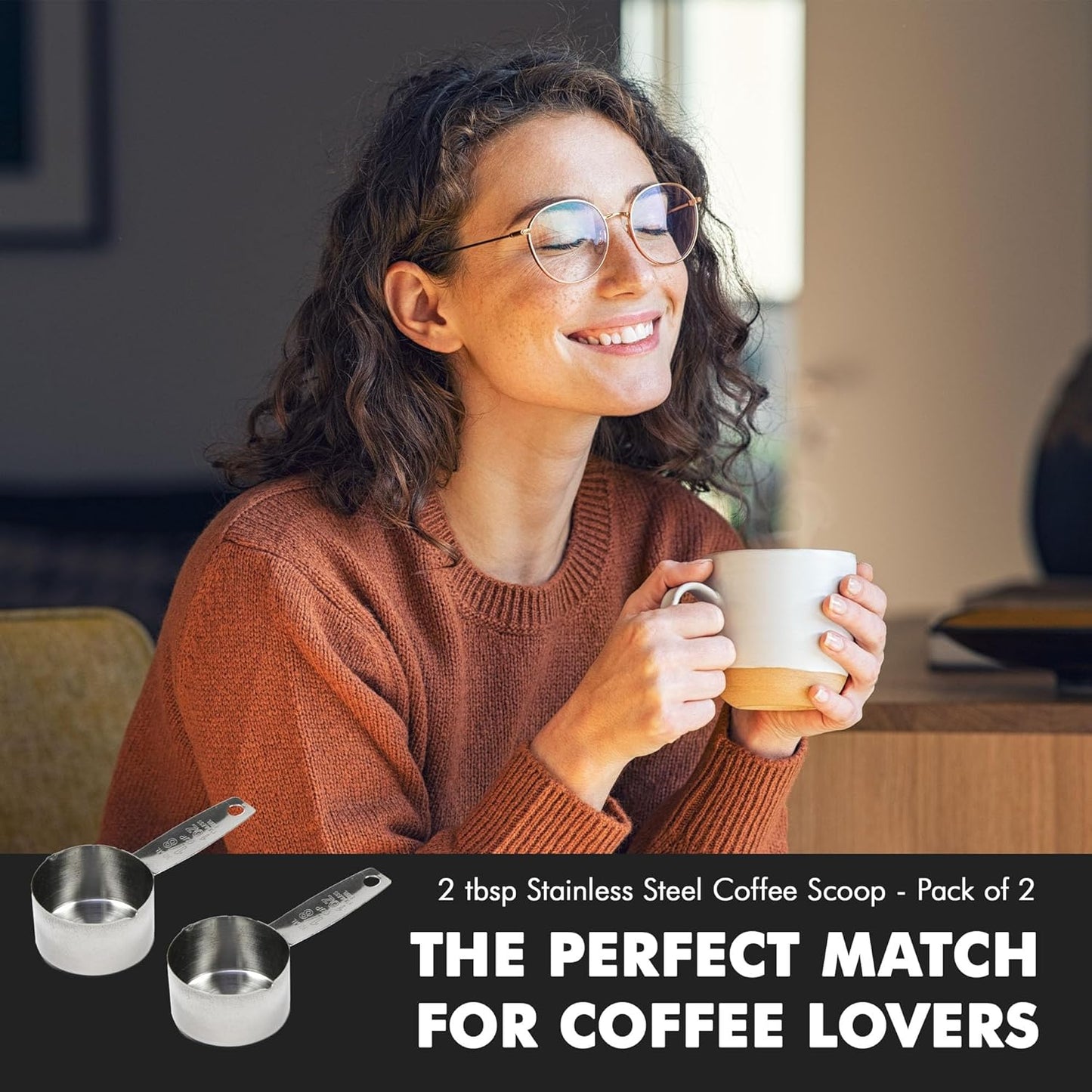 Chef Craft Select Coffee Measurer, 4 inch 2 tbsp, Stainless Steel (Pack of 2)