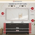 Keonjinn Brushed Gold Bathroom Mirror 72” x 36” Large Gold Bathroom Vanity - Image 9
