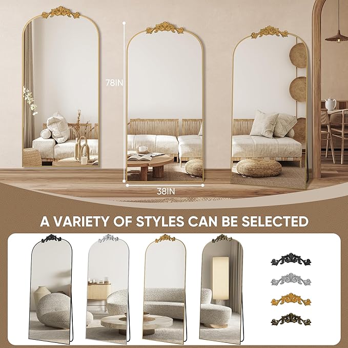 Antok Arched Full Length Mirror, Full Body Mirrors - Image 7