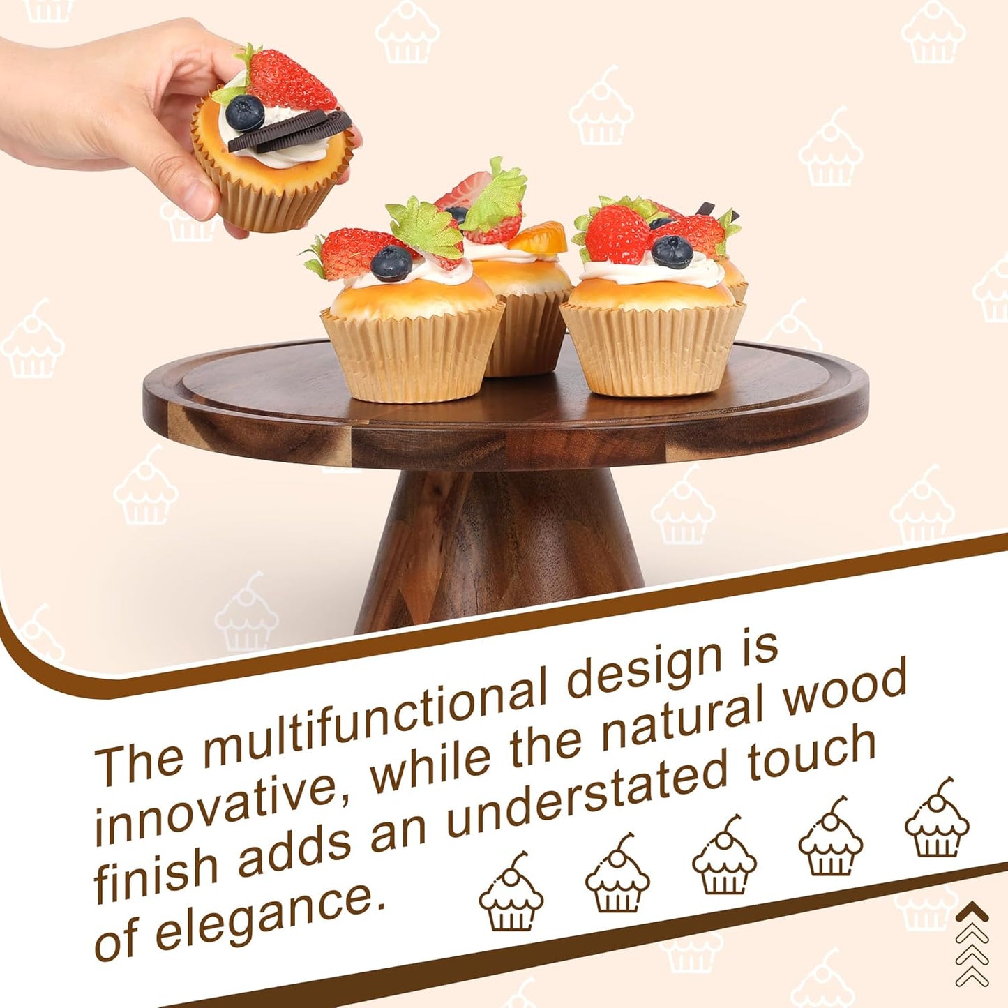 Bellsal Acacia Wood Cake Stand with Clear Acrylic Lid Dome Cover, 12in Cake Plate with Dome, Cake Display Stand with Cover, Cake Holder for Baking Gifts, Birthday Kitchen Party, Wedding