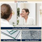 Keonjinn 60 x 36 Inch Brushed Nickel Bathroom Mirrors - Image 3