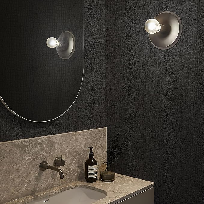Zeeko Black Peel and Stick Wallpaper 17.3" x 394" Removable Crocodile Wallpaper - Image 6