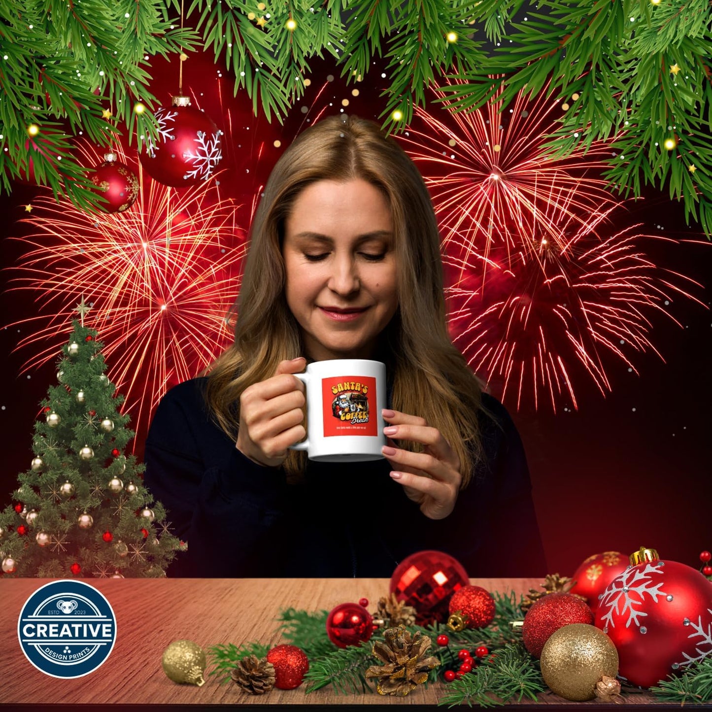 11 OZ Novelty Coffee Mugs - Christmas Gift (Christmas-themed coffee break)