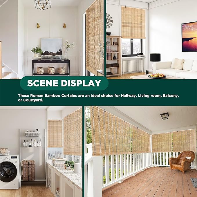 Bamboo Blinds for Interior Windows, Custom Roller Shades for Indoor Window and - Image 6