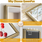 48 x 36 Gold Bathroom Mirror, Brushed Gold Beveled Bathroom Mirror, - Image 8