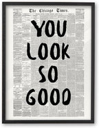 iHery Small Premium Natural Black OAK Wood 8x10in You Look So Good Trendy by iHery