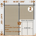 100% Blackout Room Divider Curtains Sets Beige W100 x L84 in, 2 Panels Curtain - Image 2