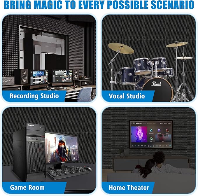 4 Pack-48X24X2 Inches Acoustic Panels, Egg Crate Foam soundproof wall Panels - Image 2