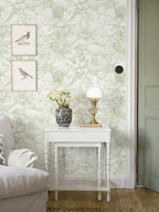 Ismoon Vintage Floral Wallpaper Peel and Stick Beige and Green Contact Paper - Image 4