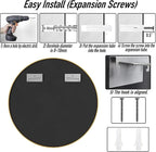 SCWF-GZ 24" Round Mirror Circle Wall Mounted Hanging or Against Wall Metal - Image 6