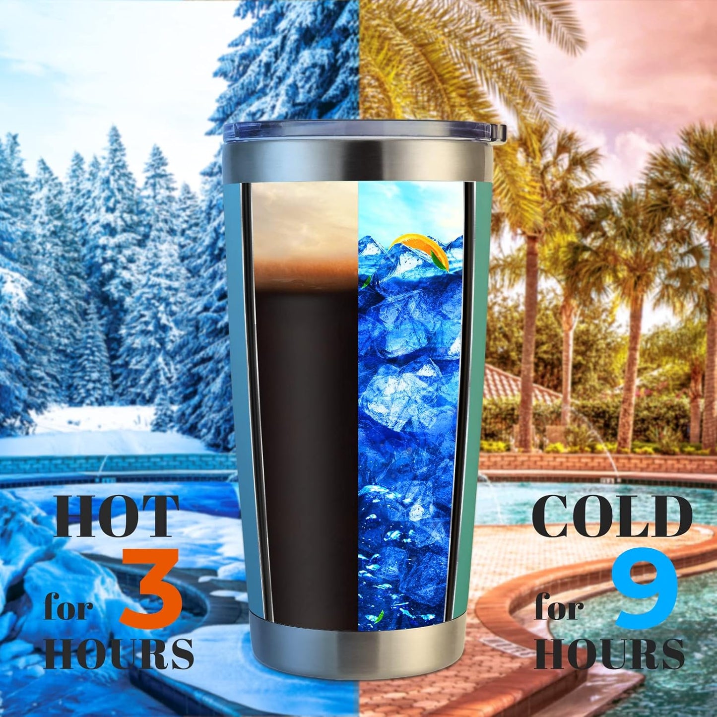 DOMICARE 20oz Stainless Steel Tumbler Bulk with Lid, Double Wall Vacuum Insulated Travel Mug, Powder Coated Coffee Cup, Light Blue, 12 Pack