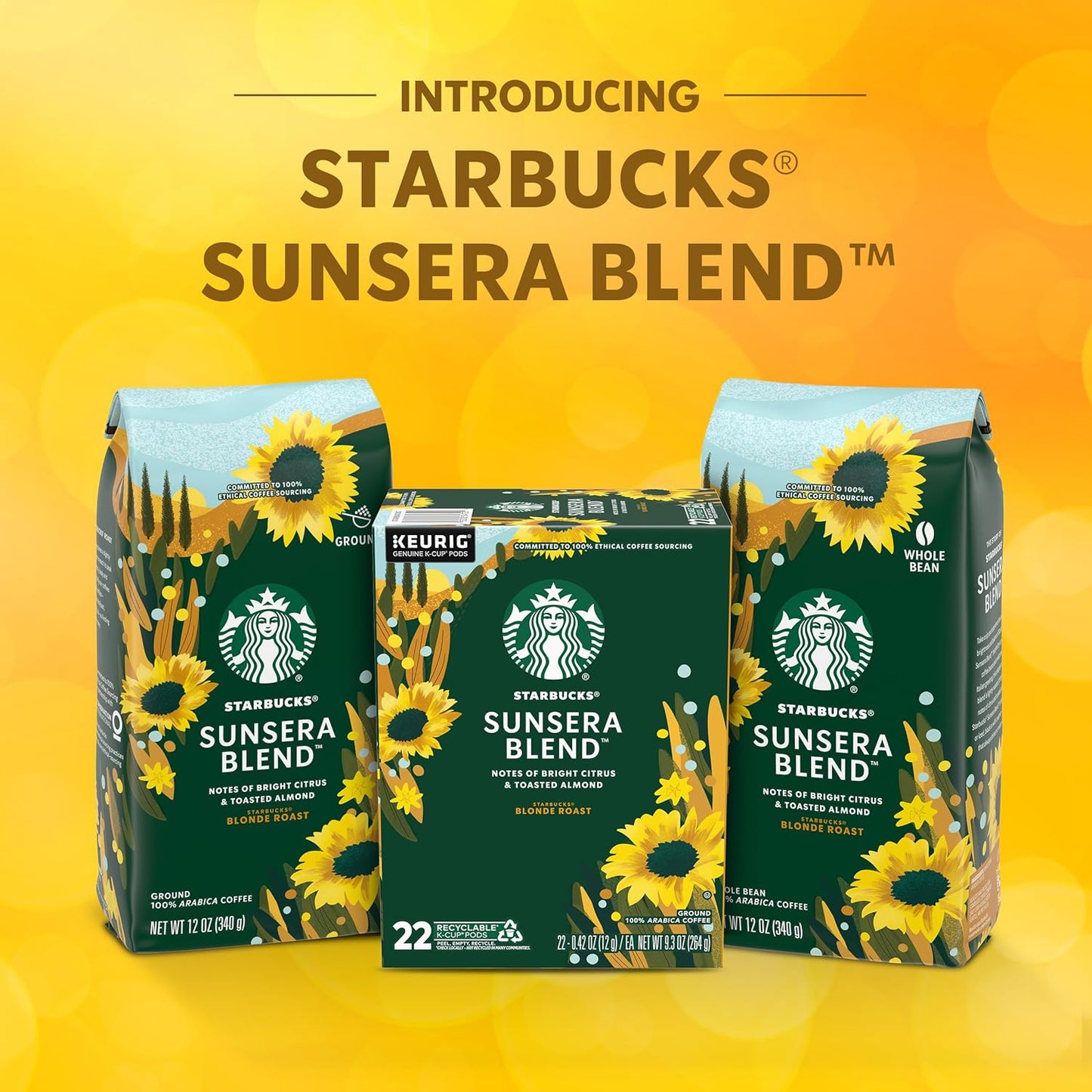 Starbucks K-Cup Coffee Pods, Sunsera Blend For Keurig Coffee Makers, 100% Arabica, 1 Box (40 Pods)