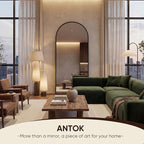 Antok 56" x15” Arched Full Length Floor Mirror, Free Standing/Wall Mount/Leaning - Image 5