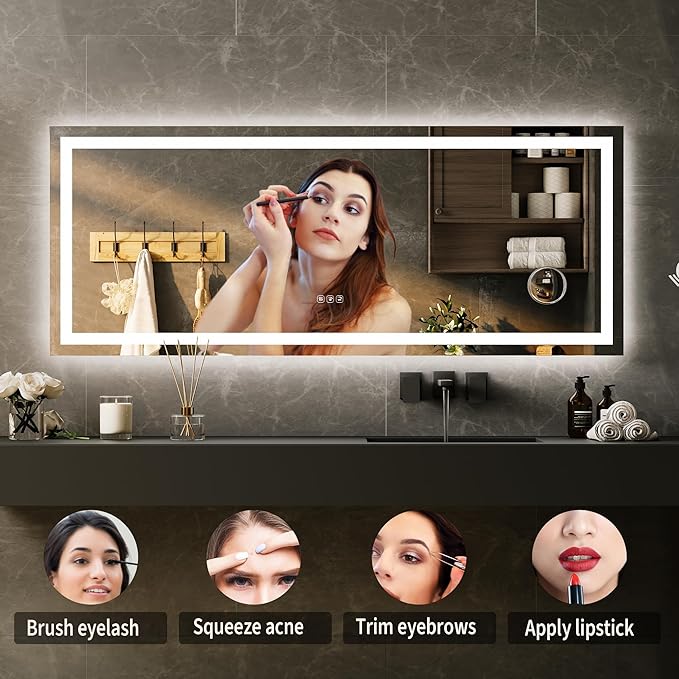GarveeHome 60x24 LED Bathroom Mirror - Image 4