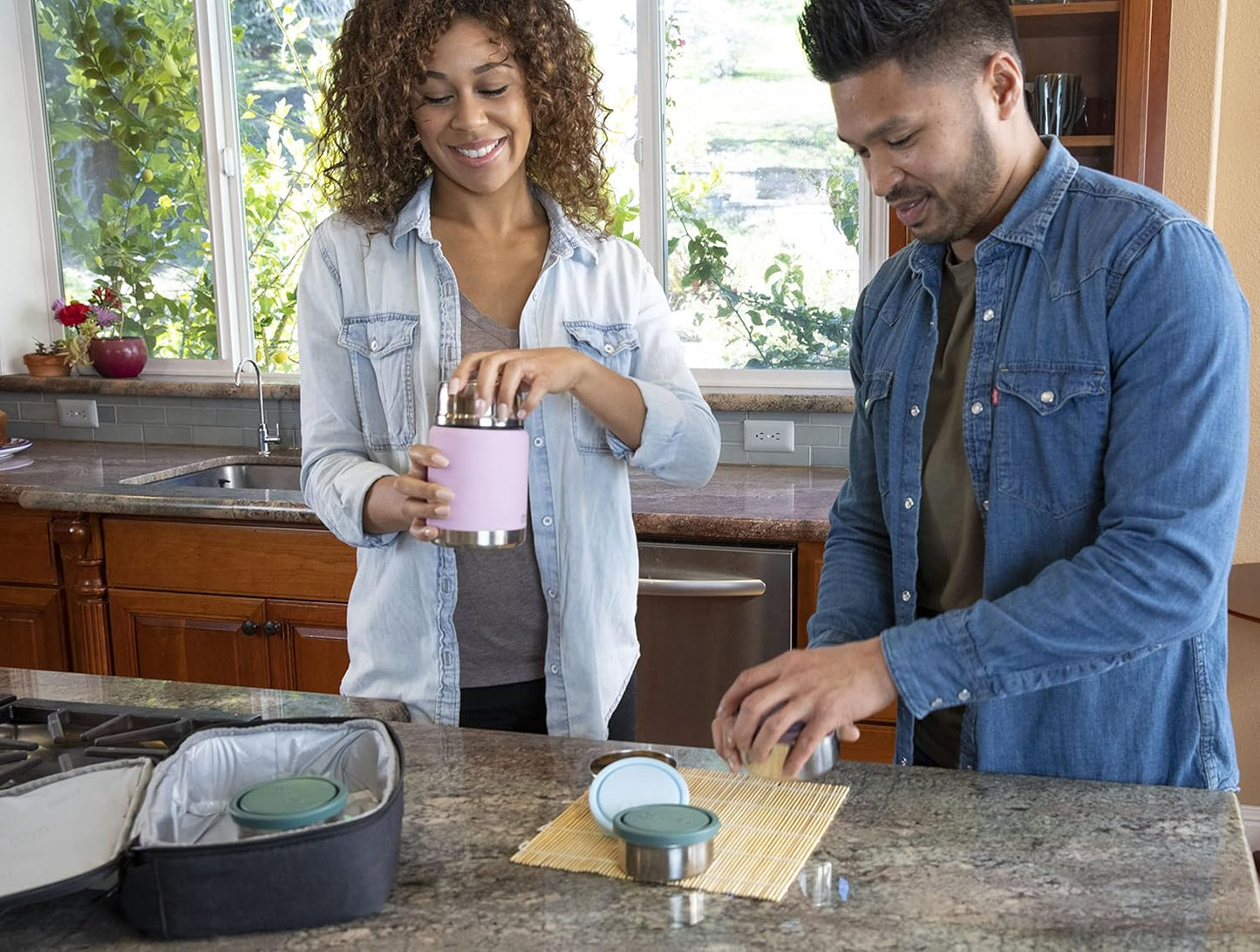 MIRA 15 oz Insulated Food Thermos for hot and cold foods - Leak-Proof Stainless Steel Container with Spoon - Honey