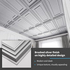 Art3d Drop Ceiling Tiles, 24x48in. Argent Silver - Image 5