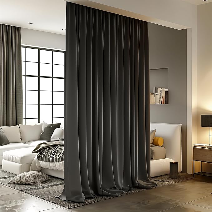 Room Divider Curtains for Ceiling Track Rod, 8.3 ft Wide x 8 ft Tall, 1 Panel by RoomDarkning