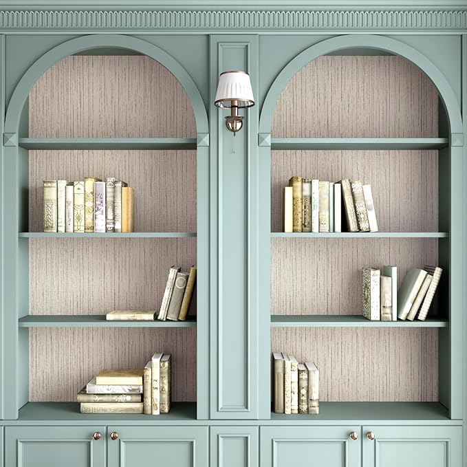 CRE8TIVE Cream White Grasscloth Peel and Stick Wallpaper Textured Grasscloth - Image 6