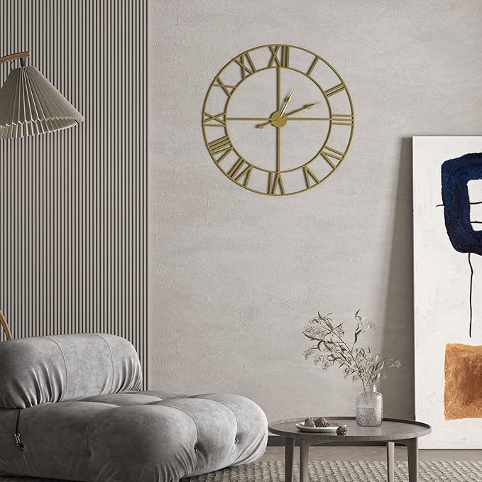 LEIKE Large Modern Wall Clocks, Silent Non Ticking, Battery Operated Roman - Image 6