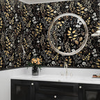 Laatse Boho Wallpaper Peel and Stick Dark Floral Wallpaper 17.5in x393in - Image 7