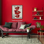 jkahh Trendy Y2k Newspaper Wall Art Vintage Red Lips Kiss Prints Poster Fashion - Image 7