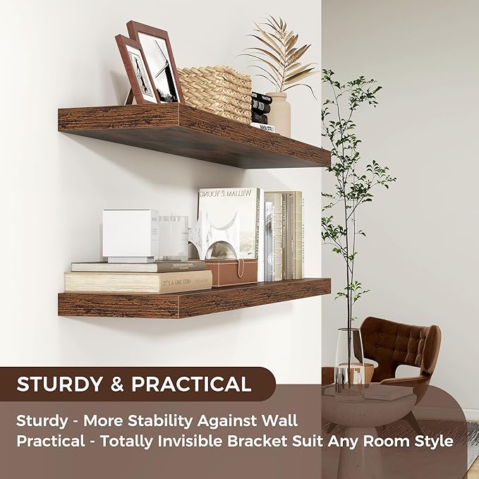 Floating Shelves for Wall 36 inch Long, Engineered Wood Wall Shelves - Image 5