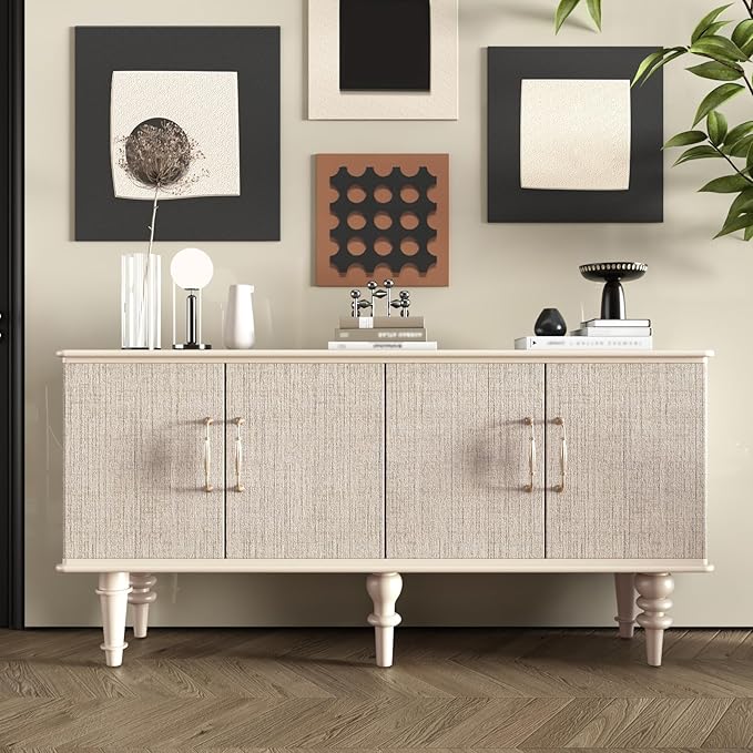 CRE8TIVE Wide 24"x118" Cream White Grasscloth Wallpaper Textured Wallpaper - Image 5