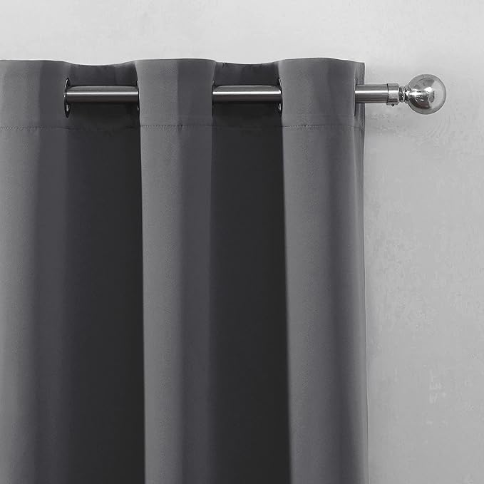 LEMOMO Grey Thermal Blackout Curtains/38 x 54 Inch/Set of 2 Panels Room - Image 7
