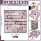 12PCS 3D Wall Panels Peel and Stick Foam Faux Brick Wall Panels, Self-Adhesive - Image 2
