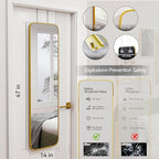 SCWF-GZ 47x14 Mirror Rectangle Full Body Length Door Hanging Wall Mounted - Image 2