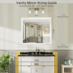 40x36 Inch White Bathroom Mirror - Image 2