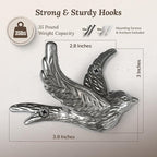 Flying Bird Decorative Wall Hooks Cast Iron, Wall Mounted - Image 2