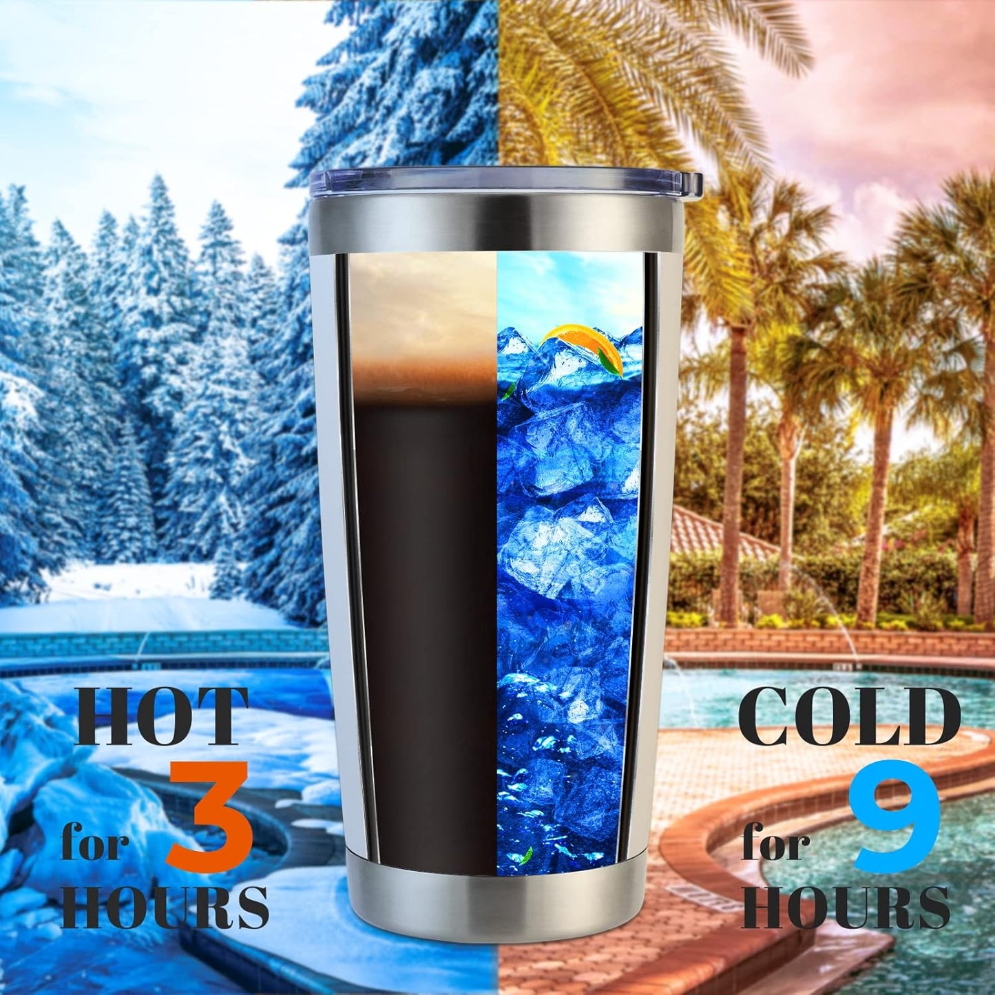 DOMICARE 20oz Stainless Steel Tumbler Bulk with Lid, Double Wall Vacuum Insulated Travel Mug, Powder Coated Coffee Cup, Powder White, 12 Pack