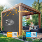 7'W x 8'H Gray Patio Shades Roll up Outdoor Roller Shade Crank Wand Blind - Image 2
