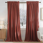 NICETOWN Rust Red Blackout Velvet Curtains - Image 2