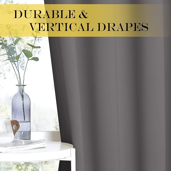 NICETOWN Grey Blackout Curtain 84 inches Long - Image 6