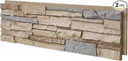 Faux Stone Wall Panels 2-Pack PU Stone Veneer Siding, Mortarless Faux Rock by Wallwell