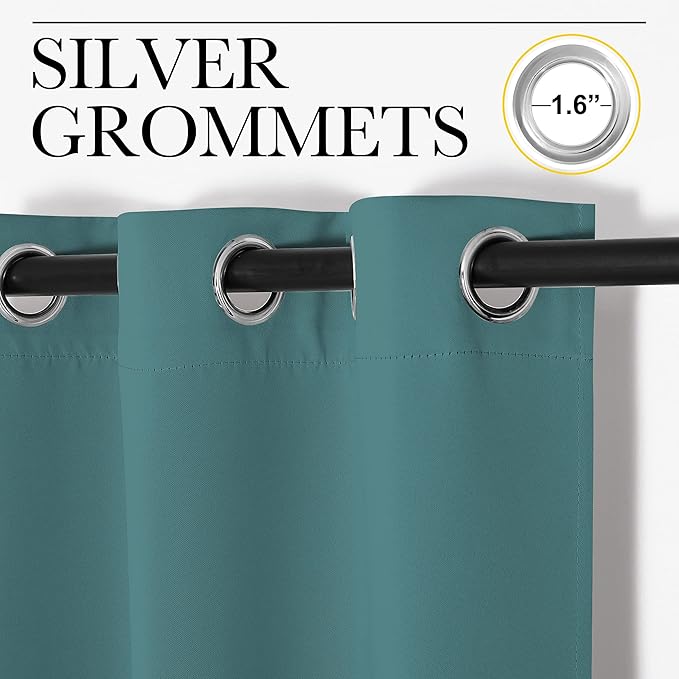 NICETOWN Bedroom Curtain Panels Blackout Draperies, Thermal Insulated Solid - Image 3