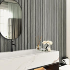 Grey Wood Wall Panels Textured Wood Slats 3D Soundproof Wall Panels Peel and - Image 8