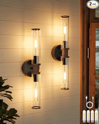 Battery Operated Wall Sconce Set of 2, Modern Cordless Wall Lights by Rayogale